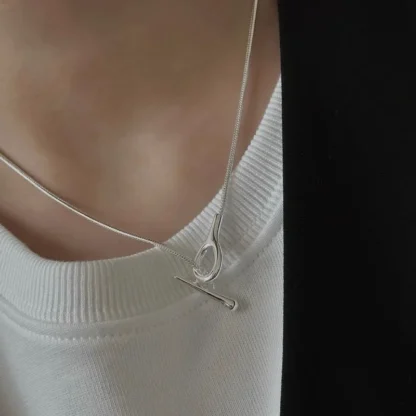 VENTFILLE-collar Irregular de Plata de Ley 925 para mujer, cadena de hueso de serpiente, regalo de joyería Punk simple, envío directo