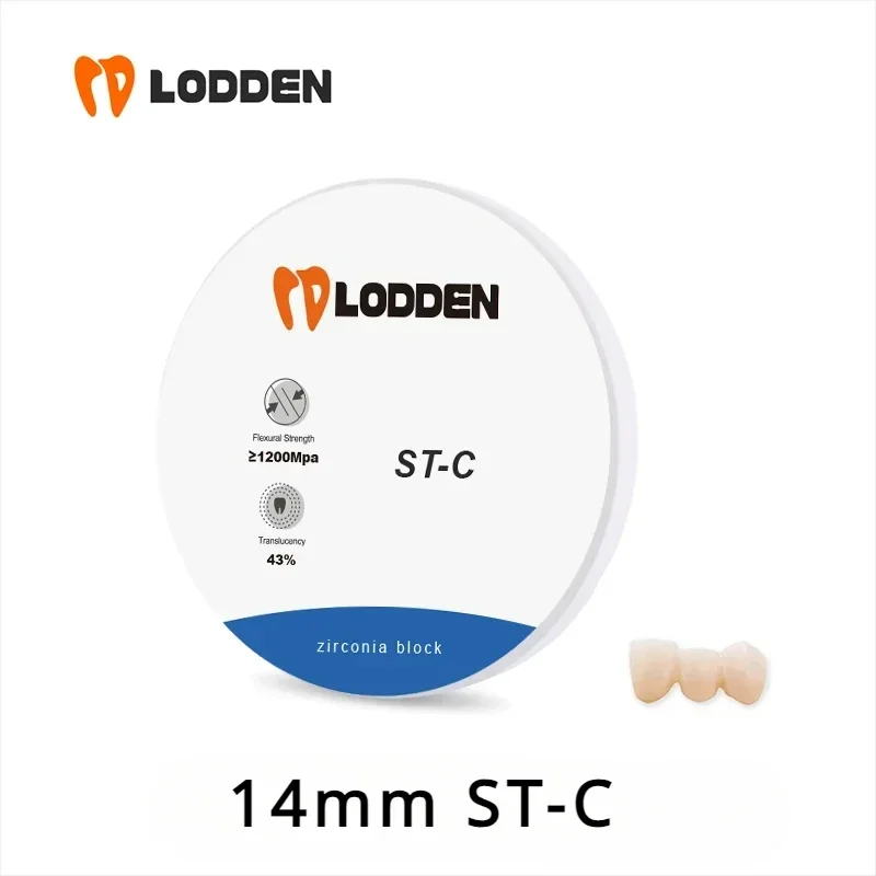Bloque de circonio de laboratorio Dental ST-C de 14mm transparencia 43% resistencia 1200 bloque Vita 16 colores Dental Cad Cam materiales dentales