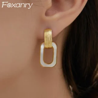 Foxanry previene alergias pendientes de Color dorado para mujeres parejas nueva moda Vintage elegante boda novia joyería Gitfs venta al por mayor