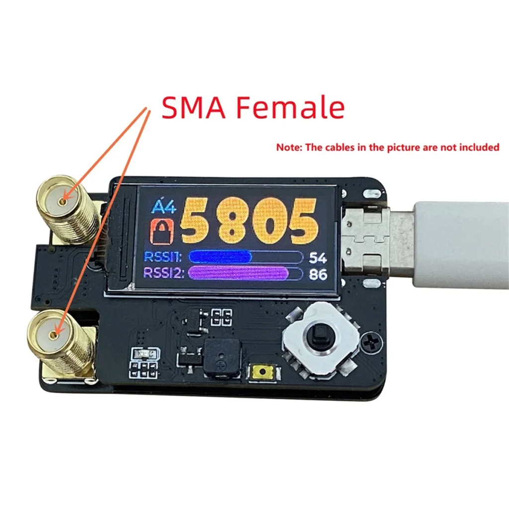 A62T-RX5808 4,9G 5,8G 6,1G PLUS Módulo receptor de antena dual para gafas SKYZONE/Fatshark /DJI V1 V2, conector hembra SMA