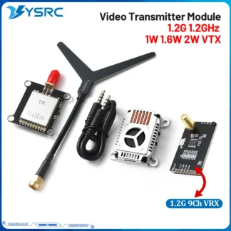 Módulo transmisor de vídeo conmutable VTX 1,2G 1,2 GHz 1W 1,6 W 2W 1,2G 9CH VRX 1200mhz receptor de vídeo con antena para Drones FPV
