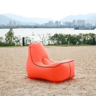 Sofá inflable de un solo puf para jardín, cómodo sofá inflable reclinable, muebles nórdicos para balcón