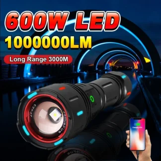 20000000 LM-linterna LED más potente, lámpara recargable por USB, linternas LED de 900W, linterna con zoom superbrillante, tiro largo de 4000M