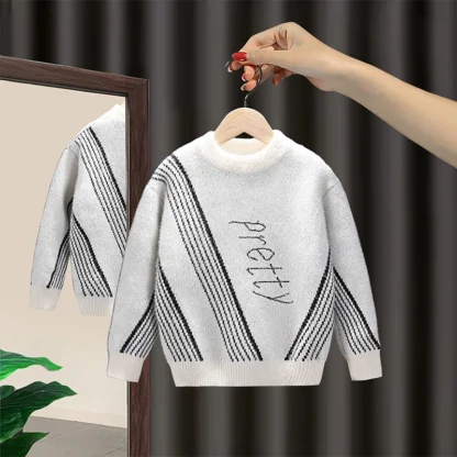 Suéter de lana para niños, chaqueta cortavientos de algodón, 2025 Vintage Plus, prendas de vestir gruesas para otoño e invierno, ropa cálida de Navidad para niños