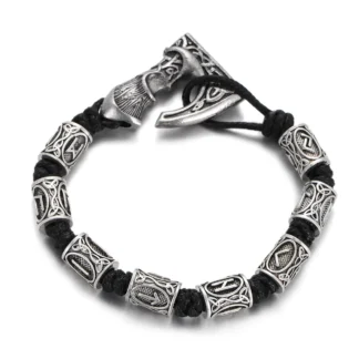 Pulseras envolventes de runas vikingas Vintage para hombre, pulsera de cuerda de Paracord de supervivencia trenzada hecha a mano, regalo de joyería para hombre