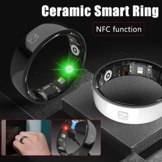Anillo inteligente NFC de cerámica para hombre y mujer, banda electrónica resistente al agua hasta 5ATM, rastreador deportivo de sueño para teléfono Xiaomi y Huawei