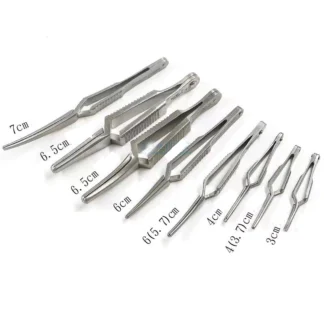 Occlusión temporal de abrazadera de venas hemostáticas cruzadas utilizando dispositivo de cierre de acero inoxidable para microcirugía