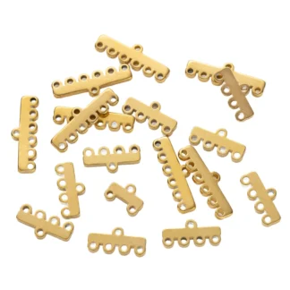Conectores de cierre de doble fila multiagujero de acero inoxidable, 5 uds., 10 Uds., para hacer joyería DIY, pulsera, pendientes, suministros de accesorios