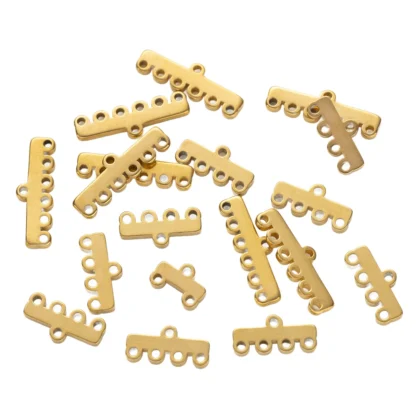 Conectores de cierre de doble fila multiagujero de acero inoxidable, 5 uds., 10 Uds., para hacer joyería DIY, pulsera, pendientes, suministros de accesorios
