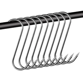 [Cuena] Gancho colgante para secado de salchichas y tocino, acero inoxidable, gancho puntiagudo multifuncional, colgante de cerdo en forma