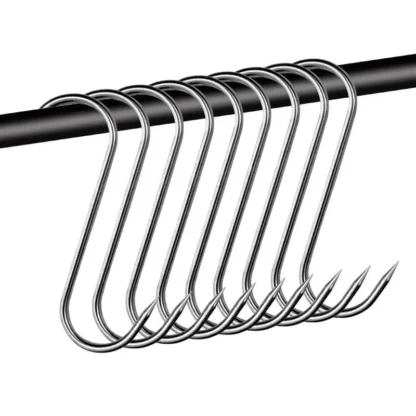 [Cuena] Gancho colgante para secado de salchichas y tocino, acero inoxidable, gancho puntiagudo multifuncional, colgante de cerdo en forma