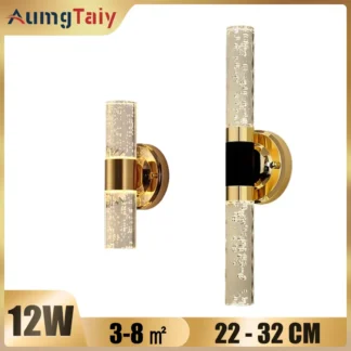 Hogar Lámpara de pared Vanity de 2 luces 24W, luz para espejo, accesorios de interior, aplique de burbuja de acrílico para baño, dormitorio, pasillo apliques pared interior espejos de baño aplique pared lampara de pie