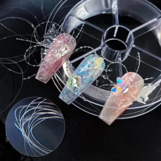 Alambre transparente para uñas de 100m, utilizado para decoración de uñas, diseño de alas de mariposa de cristal, accesorios de decoración de uñas, fino y transparente