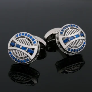 Gemelos de moda para hombre con lujoso circón, diseño calado, botones de camisa, tachuelas de manga, accesorios de boda de negocios
