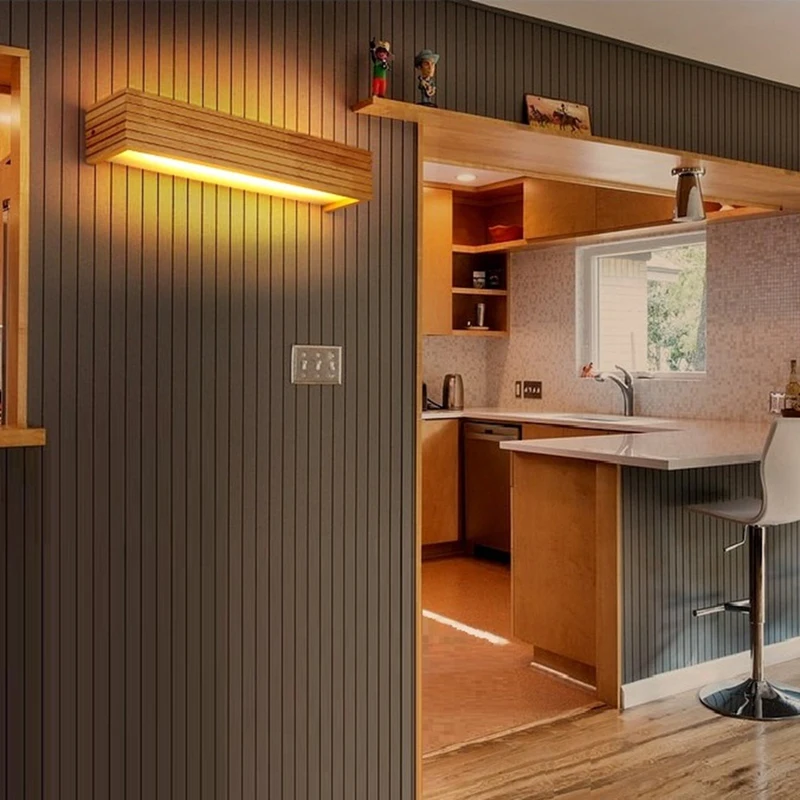 Lámpara LED de madera maciza, lámpara para gabinete con espejo de baño, lámpara de tocador para baño, lámpara de pared de madera Original
