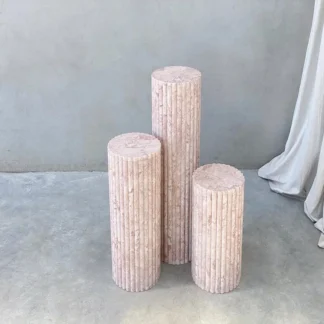 Adorno de diseño cilíndrico rosa de mármol Natural moderno, muestra para habitación, hogar, sala de estar, mesa de té, escultura, decoración de mesa de exhibición