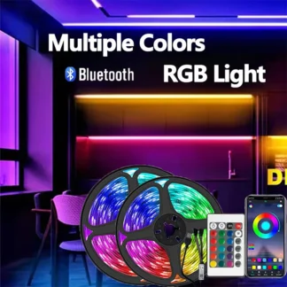 Lámpara de barra de retroiluminación LED RGB de 1-30M, enchufe USB, Bluetooth, 24 teclas, Control remoto, Multicolor, RGB, decoración de fiesta familiar, lámpara de noche