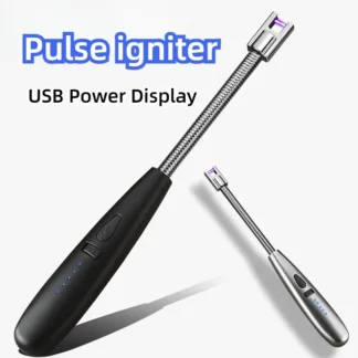 Pistola apuntadora de un solo arco de Metal, pantalla de alimentación USB, encendedor de cigarrillos electrónico a prueba de viento para exteriores 360 °   Regalos para hombres de rotación libre
