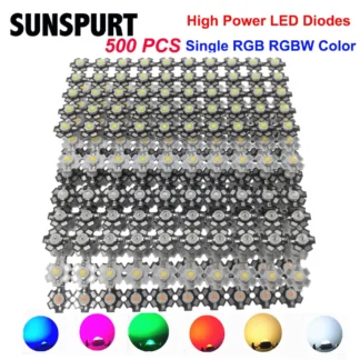 5-500 Uds 1W 3W cuentas LED de alta potencia espectro completo blanco cálido verde azul rojo profundo 660nm azul real con PCB de estrella negra de 20mm