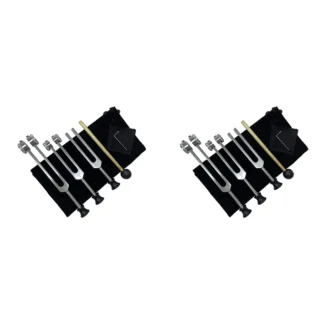 AT13 Juego de diapasones 2X (128 Hz, 256 Hz, 512 Hz) para terapia con martillo de silicona, herramienta de reparación, paño de limpieza y bolsa de almacenamiento