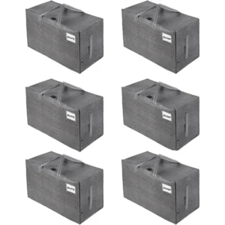 Paquete de 6 bolsas para mudanzas y almacenamiento, resistentes, alternativa a mover cajas, grandes bolsas de embalaje, suministros para dormitorio Colleg