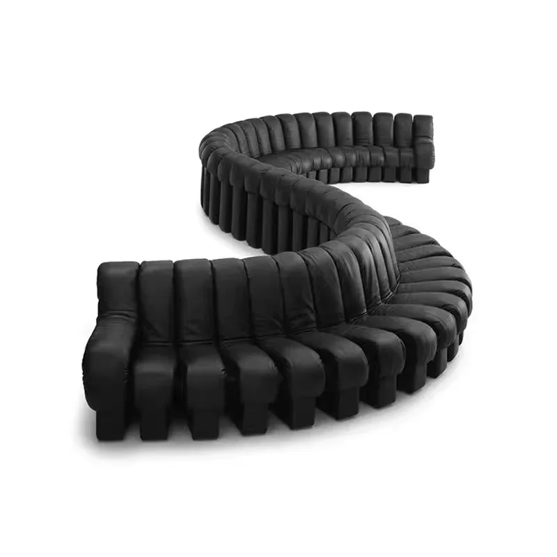 Sofás curvos en forma de S, muebles de sala de estar, juego de sofá Modular de cuero para Hotel, Club, interior moderno, madera maciza, 1 CN;GUA