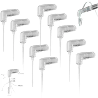 10 Uds. Punta de aguja de irrigación Endodoncia Dental puntas de jeringa de conducto radicular desechables