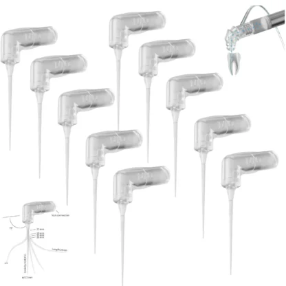 10 Uds. Punta de aguja de irrigación Endodoncia Dental puntas de jeringa de conducto radicular desechables