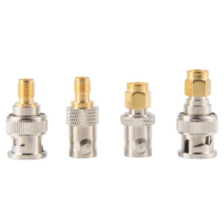 A9oP- Juego de convertidor de prueba de adaptador de conector RF macho hembra tipo BNC a SMA de 4 piezas