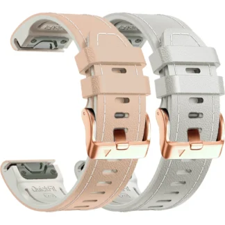 Correa de reloj de cuero sintético Quickfit de 20mm para Garmin Fenix 6S Pro 7S Pro 5S Plus Epix Pro Gen 2 pulsera Instinct 2s de 42mm