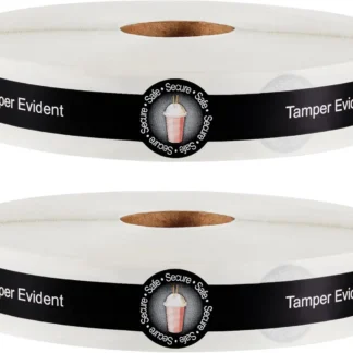 2 rollos de sellos seguros a prueba de manipulaciones para tapas de bebidas, pegatinas de entrega de alimentos selladas para etiquetas de frescura, bebidas, alimentos y café