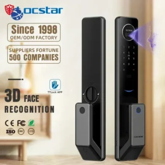 Locstar, alta calidad, aplicación TTlock, reconocimiento facial, tarjeta de código de huella digital, cerradura de puerta inteligente Digital para puerta delantera