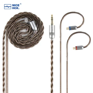 NICEHCK NX8 Cable HiFi Original Premium OCC + auricular intrauditivo mixto Chapado en plata reemplazar Cable plano 0,78mm 2 pines para Himalaya