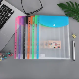 Carpeta expandible A4 de hojas sueltas, carpeta transparente impermeable, bolsillos perforados, carpeta Simple de 11 agujeros, sobres para efectivo