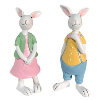 AWEC-decoración de animales bonitos de Pascua, figurita de animales de resina para el hogar Rural, adornos de escritorio