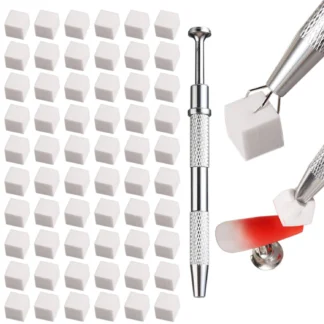 Juego de 100 esponjas suaves para uñas, bolígrafo y pincel: artículos esenciales lujosos y de calidad profesional para manicura,