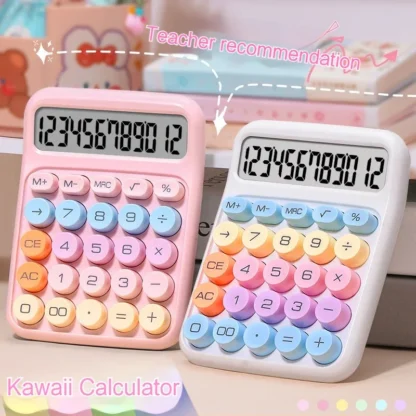 Calculadora portátil con pantalla, botón de teclado de puntos, papelería para estudiantes de vuelta a la escuela, recursos de aprendizaje, calculadora científica