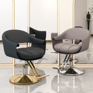Sillas especiales de peluquero, salón dorado, corte de estilo moderno, silla elevadora giratoria elevable, Taburete de peluquería, muebles de barbería