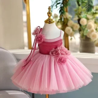 Nuevos niños disfraz de princesa presentador Piano actuación boda Vestidos de fiesta de cumpleaños para niñas A4421 Vestidos Vestidos de dama de honor