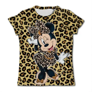 Camiseta de manga corta para niño y niña, camisa con estampado de dibujos animados de Mickey, Minnie Mouse, Pato Donald, Lilo y Stitch, ropa de verano