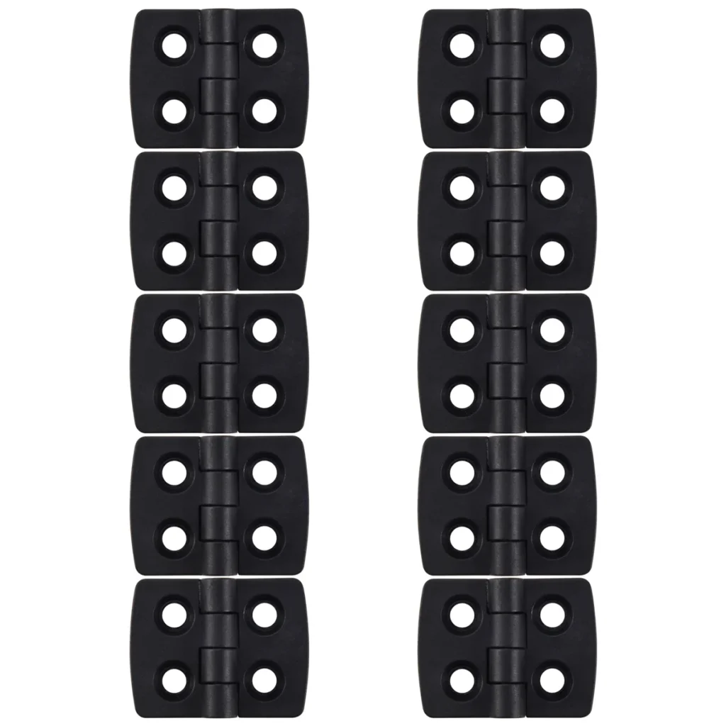 10 bisagras de puerta de plástico negro reforzado 40 mm x 30 mm.