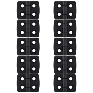 10 bisagras de puerta de plástico negro reforzado 40 mm x 30 mm.
