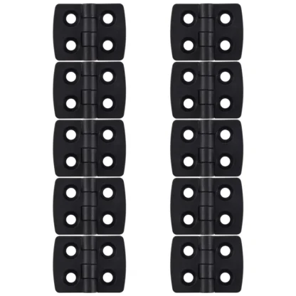 10 bisagras de puerta de plástico negro reforzado 40 mm x 30 mm.