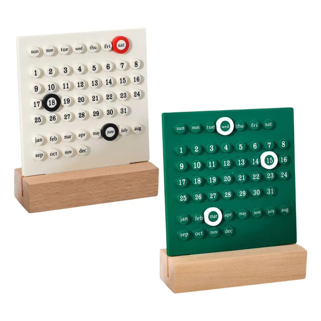 Lindo calendario perpetuo adornos planificador de fecha educativo DIY Montessori