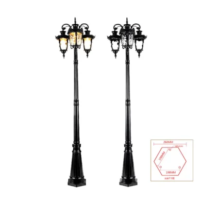 (H≈2.3M) Luces de jardín Luces de calle Luces de césped Flores Luces de parque Villa al aire libre impermeable Luces de poste alto Paisaje