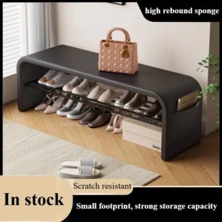 Taburete nórdico para cambiar zapatos en la puerta, luz para el hogar, de lujo, puede sentarse y usar, armario para zapatos, dormitorio, banco de extremo de cama, gabinetes para zapatos