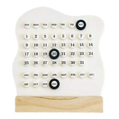 Calendario perpetuo Manual creativo, indicador de fecha de mes ajustable, calendario Montessori, calendario de anillos redondos desmontables de 3 anillos