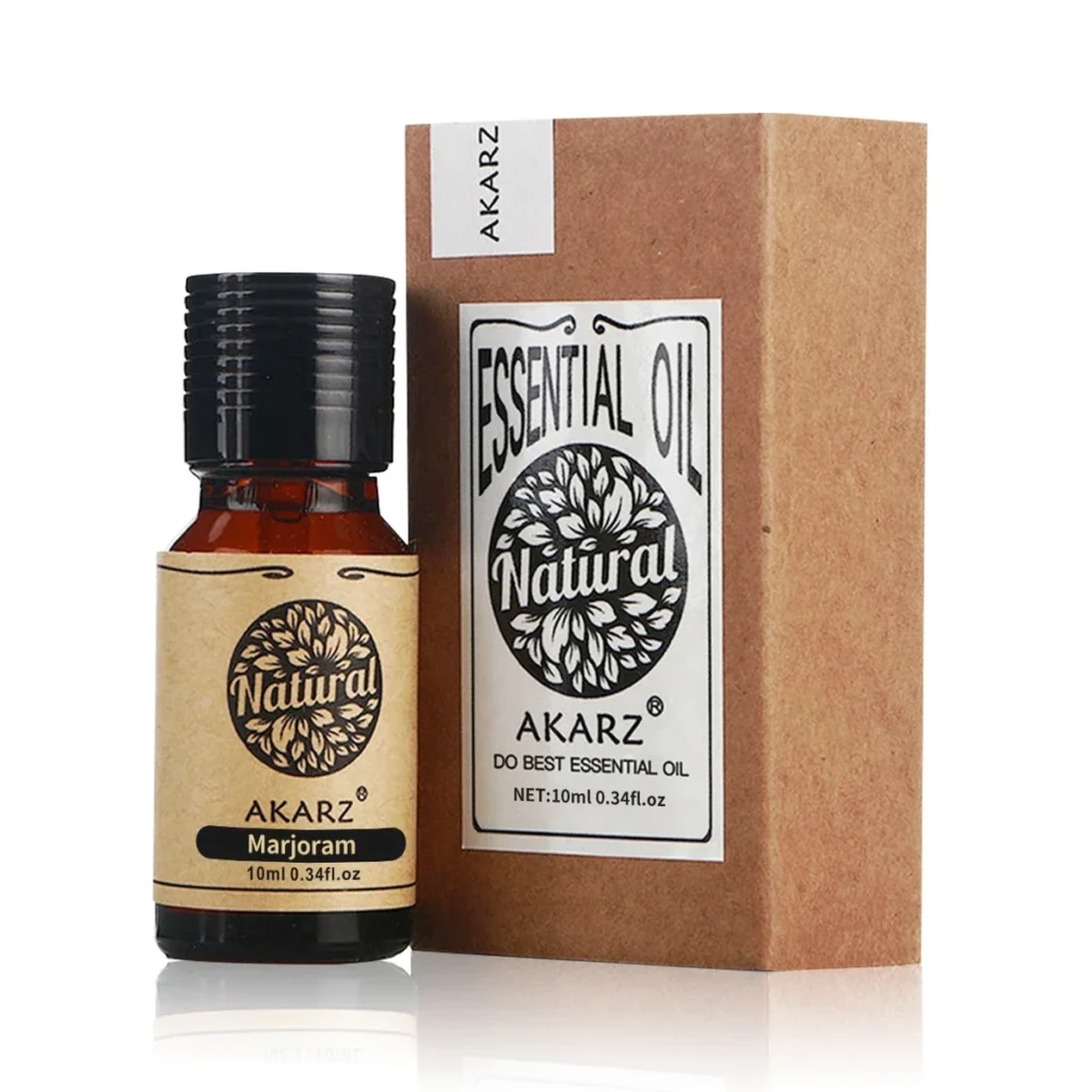 Aceite Esencial de Marjoram AKARZ - Cuidado de la Piel de la Cara Corporal Spa Manaje Lámpara de Fragancia Aromaterapia Aceite de Marjoram