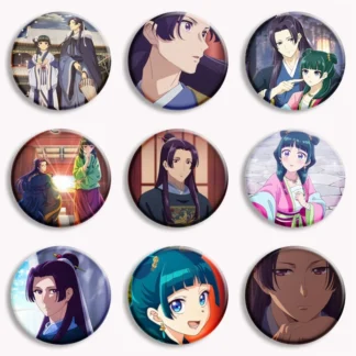 Manga The boticary Diaries lindo botón Pin kuuriya No Hitorigoto Jinshi Maomao Lihua broche bolsa decoración insignia regalo para fanáticos 58mm