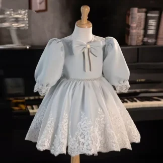 Nuevo vestido de noche para niños, Vestidos de flores para fiesta de cumpleaños y boda, actuación de Piano, A4212, Vestidos de dama de honor